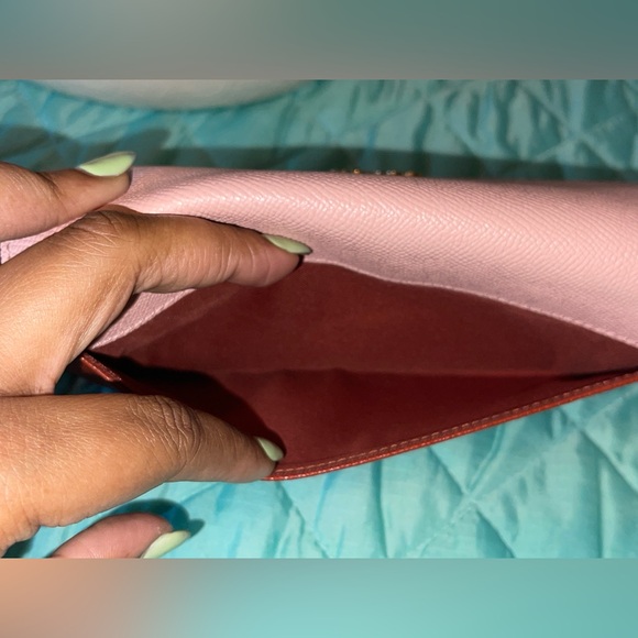 Coach Slim Envelope Wallet Gold/Pink/Burnt Orange EUC w/ Dust bag pumpkin spice - Picture 14 of 16